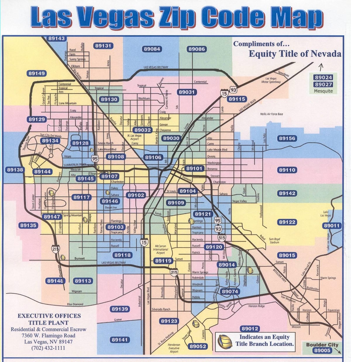 postnummer kort over Las Vegas