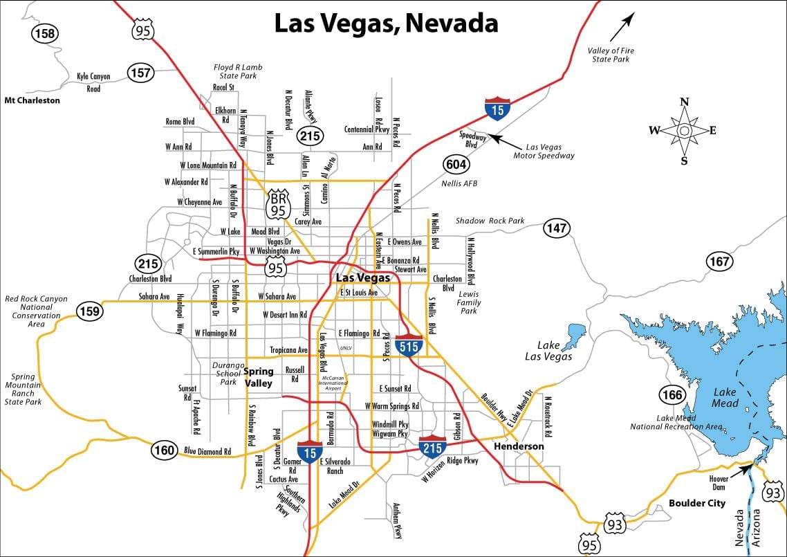 street kort over Las Vegas