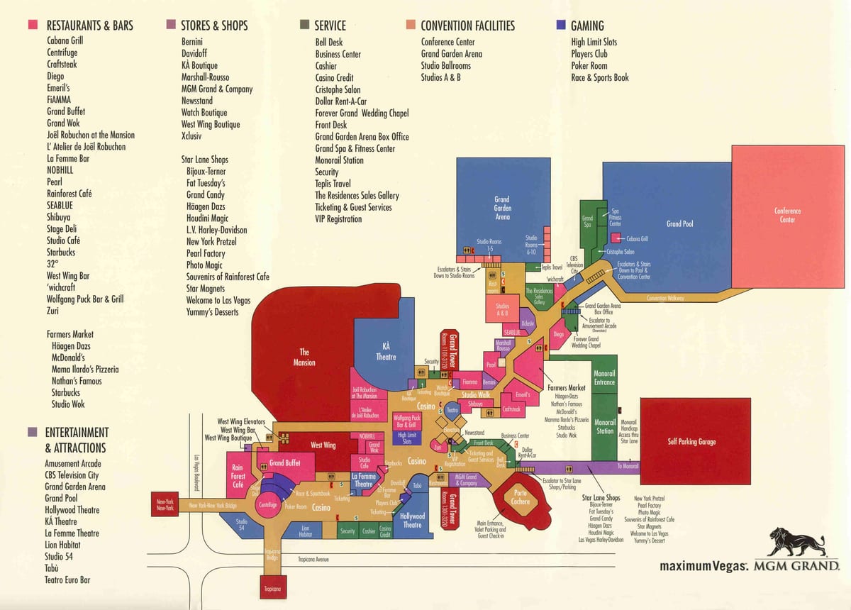 kort af MGM grand-Las Vegas